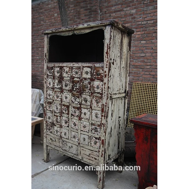 Antique chinese old drawers medicine cabinet