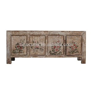 Chinese antique restored furniture hand painted shabby chic sideboard