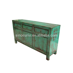 Chinese living room lacquered antique furniture curio cabinet sideboard