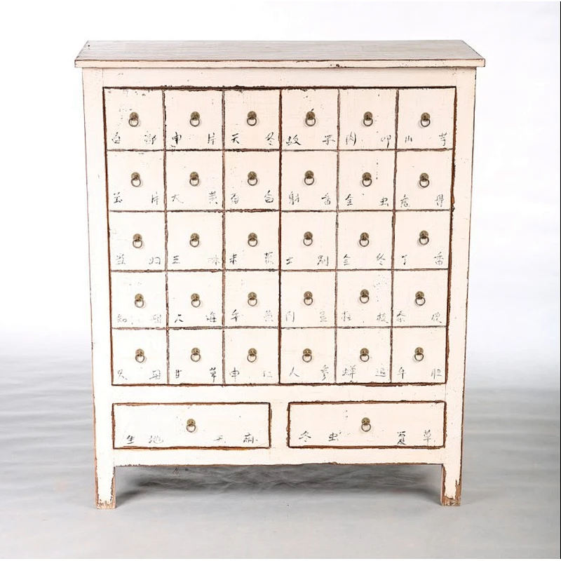 Antique Vintage furniture painted cabinet Solid Wooden Hallway Entrance Console Cabinet