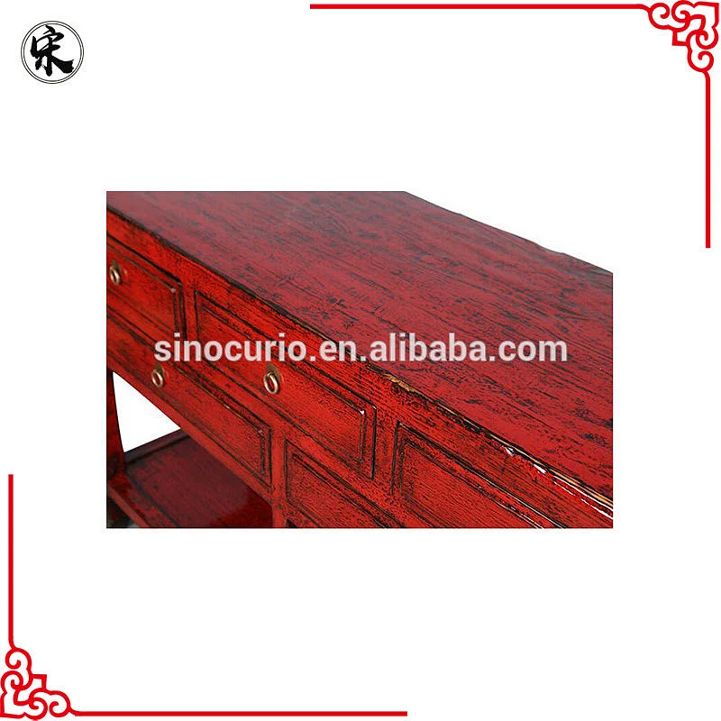 Chinese lacquer furniture- living room reproduction solid wood rustic table