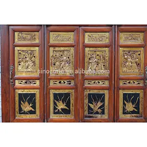 Antique beijing furniture classic tall china style reclaimed wood carved cabinet