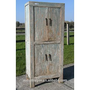 S24 Antique recycle wood bleached natural wardrobe