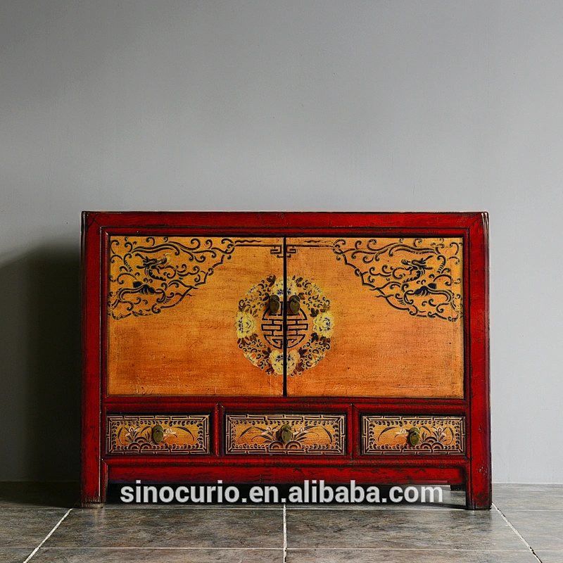 Antique recycle wood painted buffet