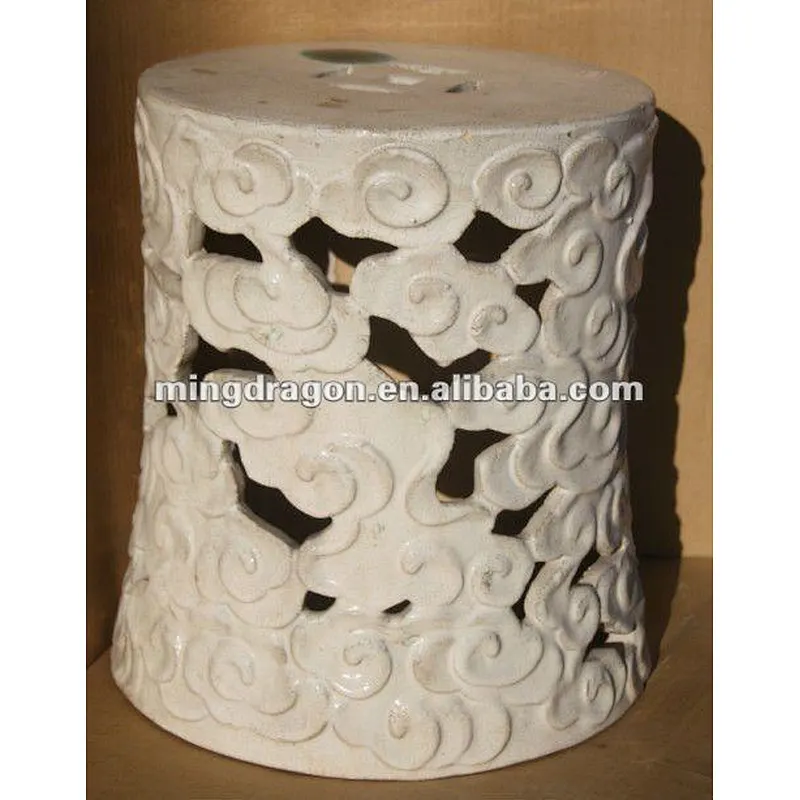Chinese Antique white Garden Stool
