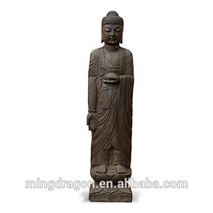 Antique stone outdoor standing buddha Statue