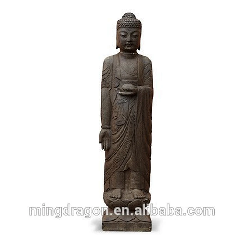 Antique stone outdoor standing buddha Statue