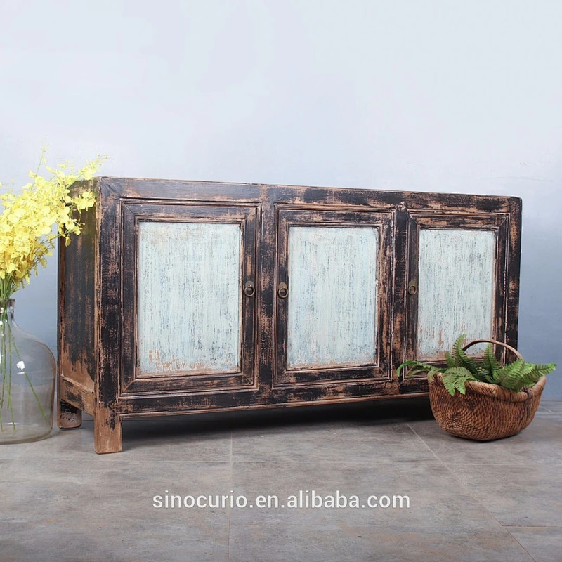 Chinese antique ming style furniture wholesale vintage rustic shabby chic cabinet