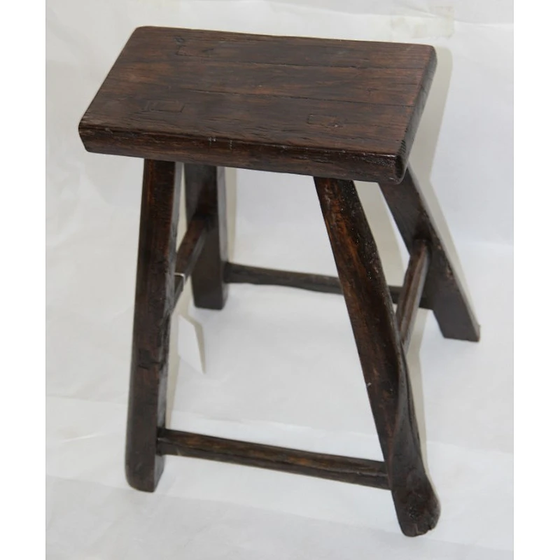 Chinese Style Environmental protection Elm wood antique brown stool