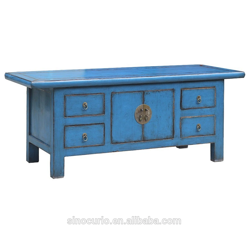 Chinese Antique Wood TV table for Living Room with Drawers
