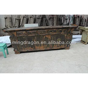 chinese antique black four drawer six door cabinet