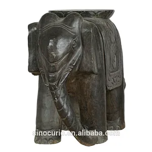 Chinese antique stone carved sculptures animal statues bluestone elephant stool