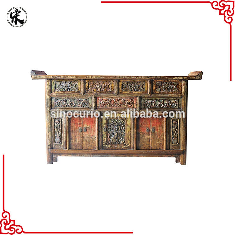 Chinese old classical praying cabinet- Tibetan antique shrine cabinet