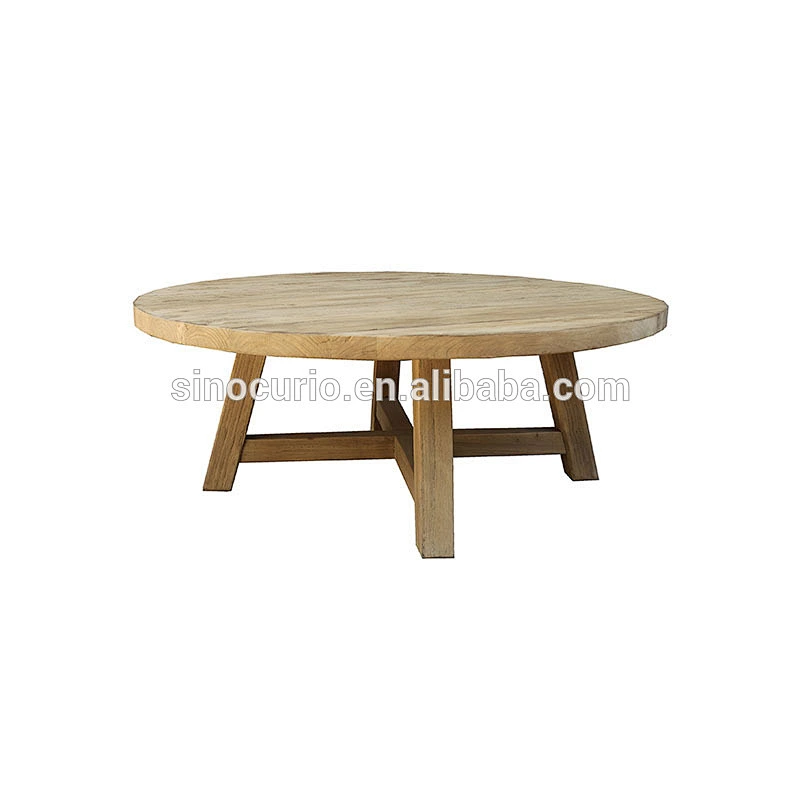 Chinese antique reproduction solid wood recycled elm furniture round coffee table