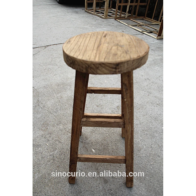 Vintage Antique Recycle Solid Wood Bar Stool