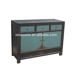 Asian antique reproduction reclaimed wooded chest solid wood shoe cabinet