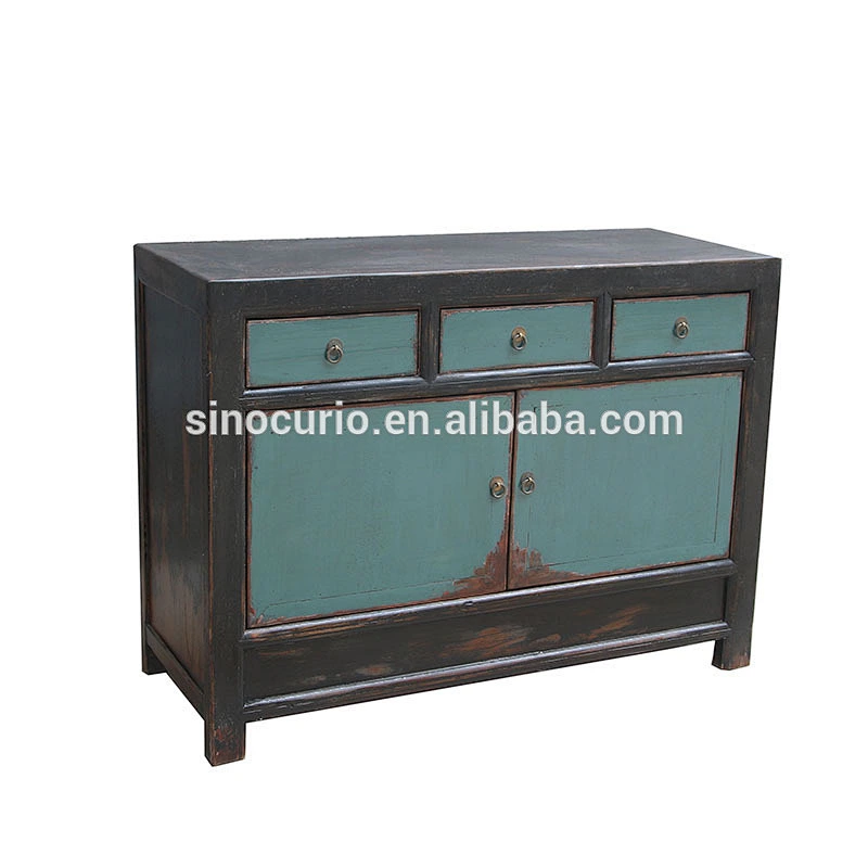 Asian antique reproduction reclaimed wooded chest solid wood shoe cabinet