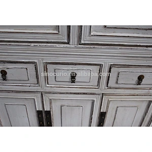 shabby chic kitchen cabinet Solid Wood Carving Antique Furniture