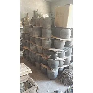 Chinese antique flower clay pot