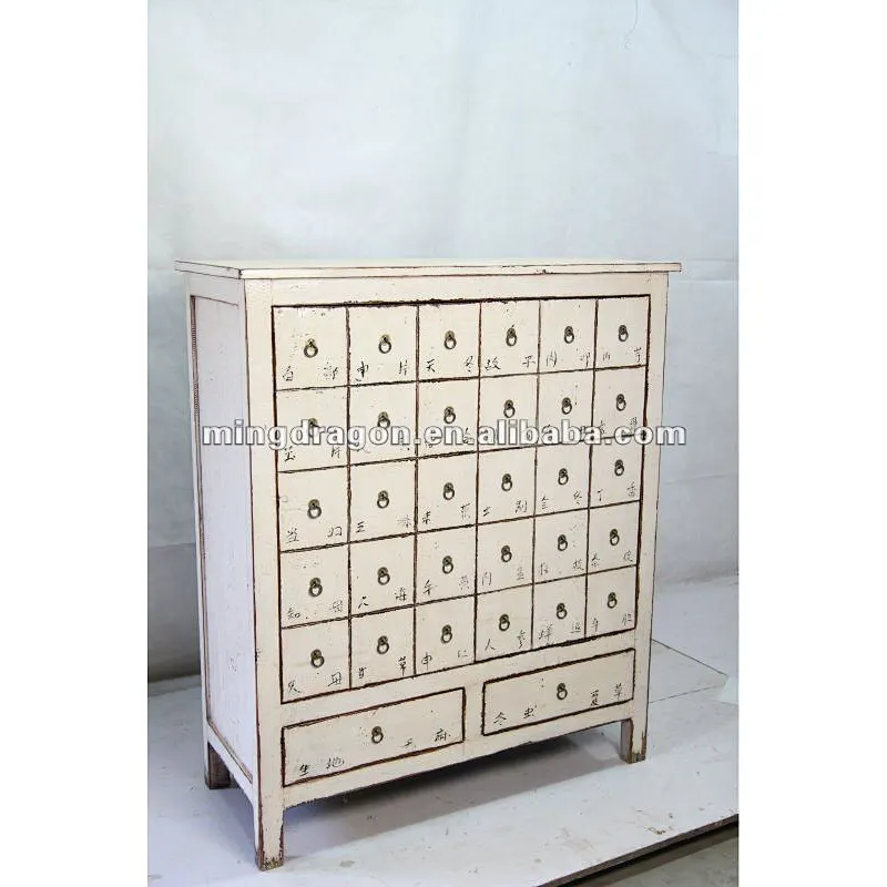 Chinese antique white medicine cabinet