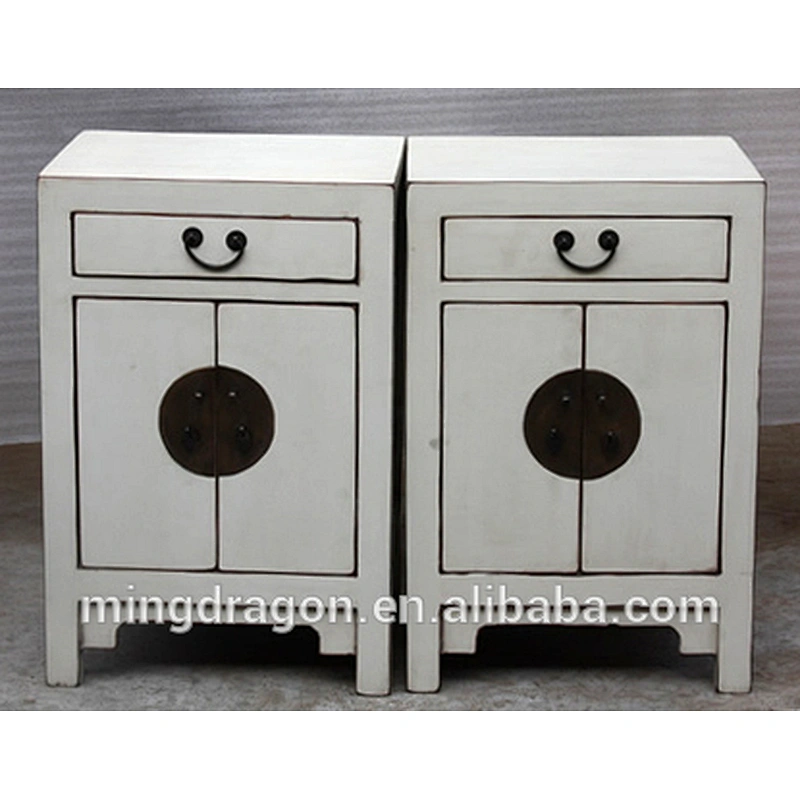 Chinese antique furniture solid wood painted bedside cabinet
