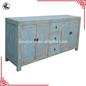 Chinese Antique Shabby Chic Solid Wood Repeoduction Furniture In Living Room