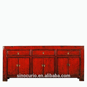 Rustic wood antique furniture sideboard cabinet