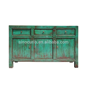 Chinese living room lacquered antique furniture curio cabinet sideboard