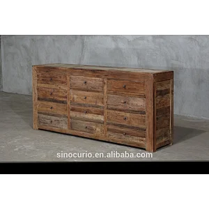 slatted buffet with reclaimed elm