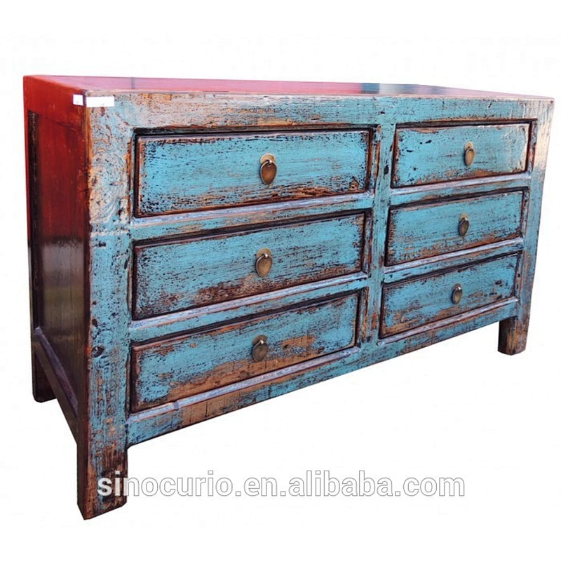 Chinese antique style solid wood cabinet for living room furniture