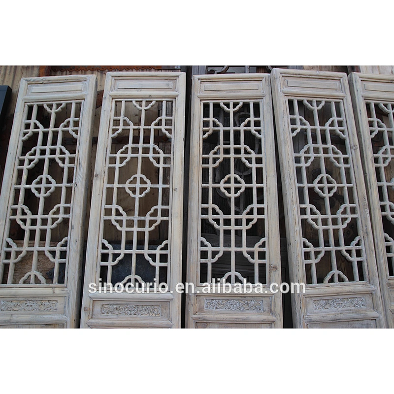 Antique hand carved wood room divider screen for design