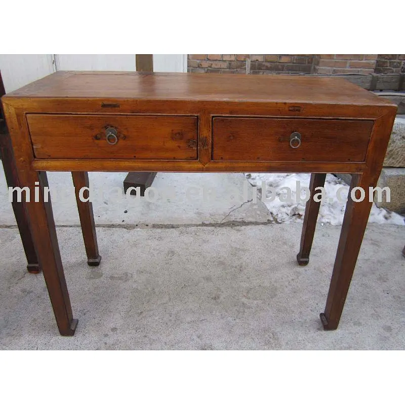Chinese Antique Two Drawer Old wood colour Writing Desk