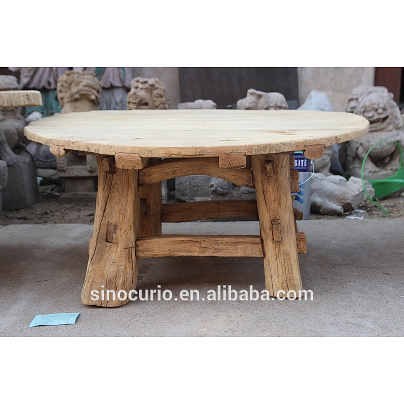 Antique living room furniture industrial style wooden round dining table