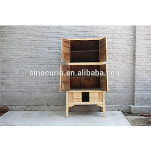 Chinese old antique bamboo cabinet kitchen cupboard furniture wardrobe cabinet