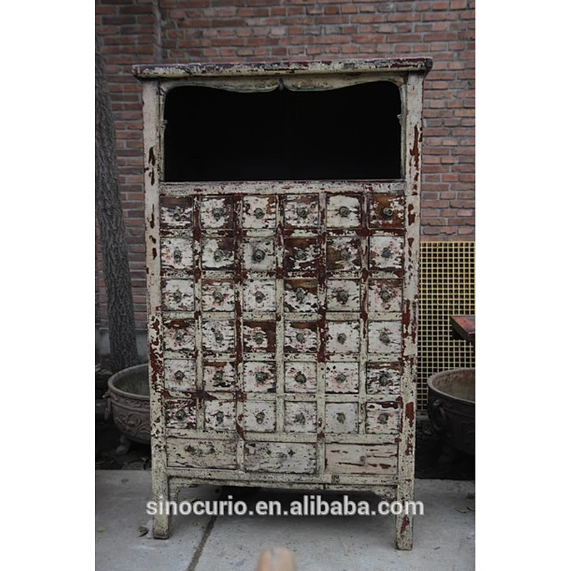 Antique chinese old drawers medicine cabinet