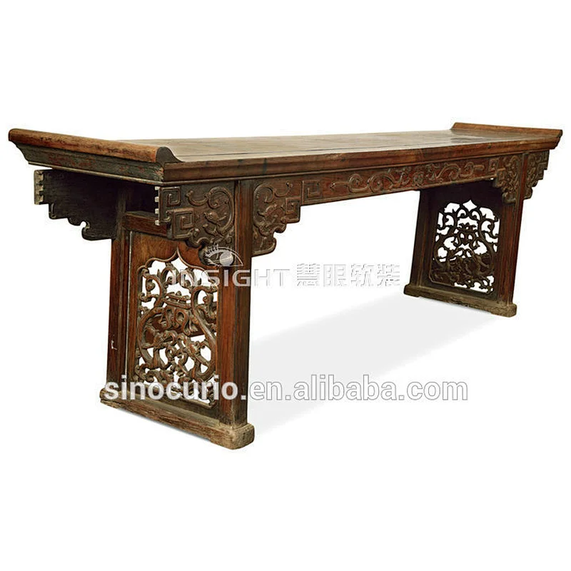 chinese antique alter table wood carved console table