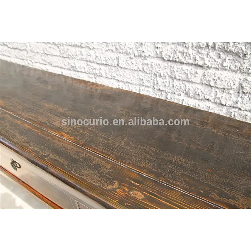 Chinese lacquer furniture antique wooden brown altar table & console table