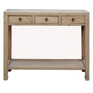 Chinese antique living room console table narrow desk with three drawers