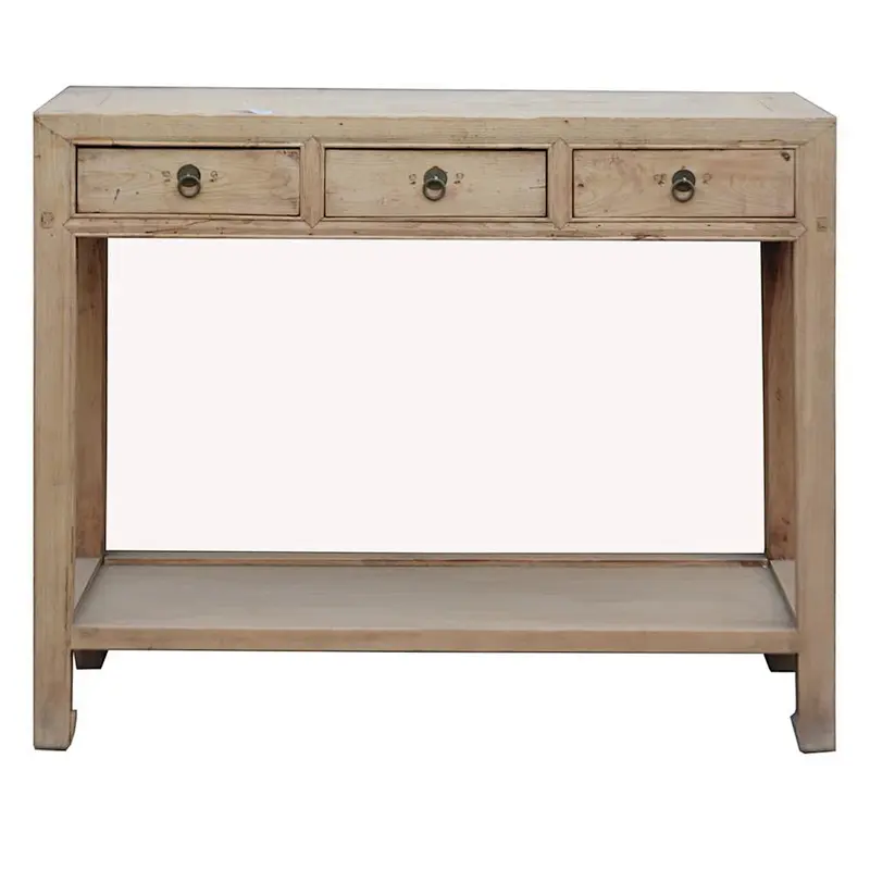 Chinese antique living room console table narrow desk with three drawers