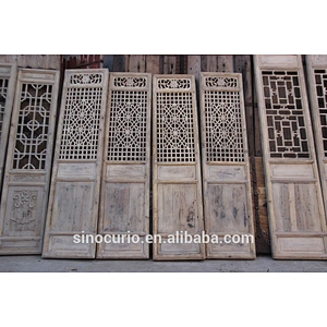 Chinese Antique Carving Wood Folding Screen Room Divider