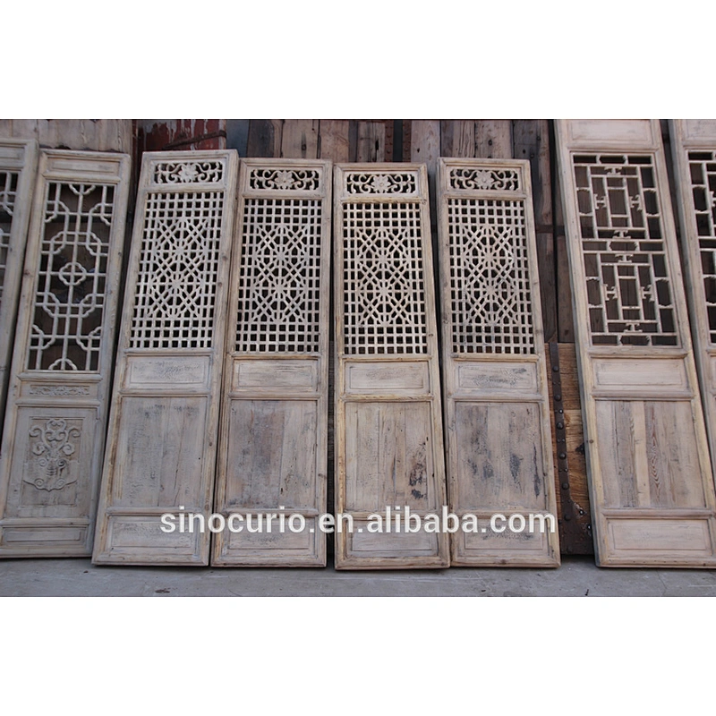 Chinese Antique Carving Wood Folding Screen Room Divider