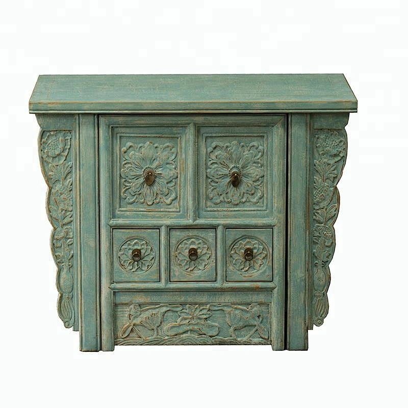 Chinese Ming style reproduction solid wood carving computer writing desk for wholesale