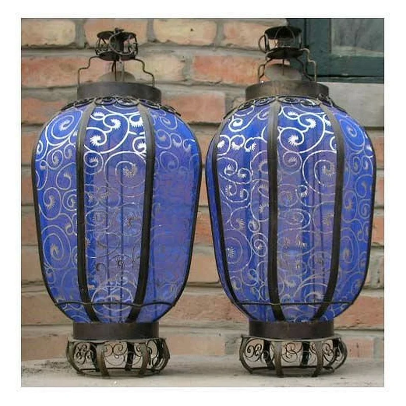 Chinese antique silk lantern