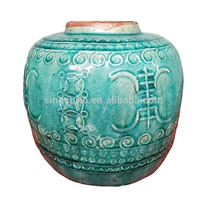 Chinese antique real old green ceramic pot