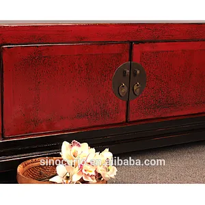 Antique distressed wood tv stand