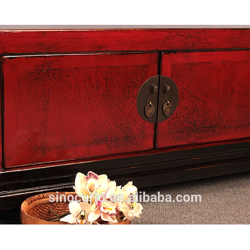Antique distressed wood tv stand