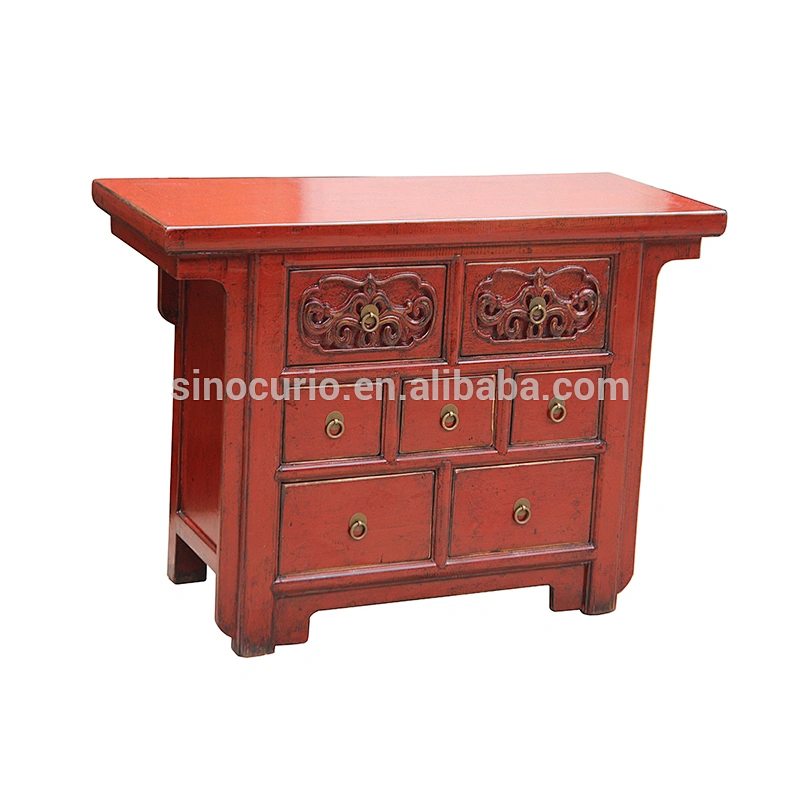 Chinese antique carved furniture antique lacquered wooden buffet furniture