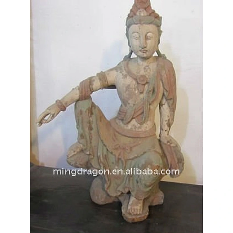Asia Chinese Wooden Carved Buddha Statue