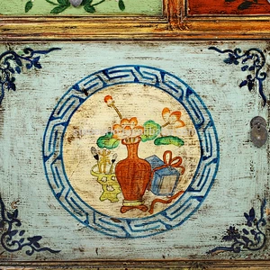 Chinese Antique furniture living room sideboard cabinet hand painting