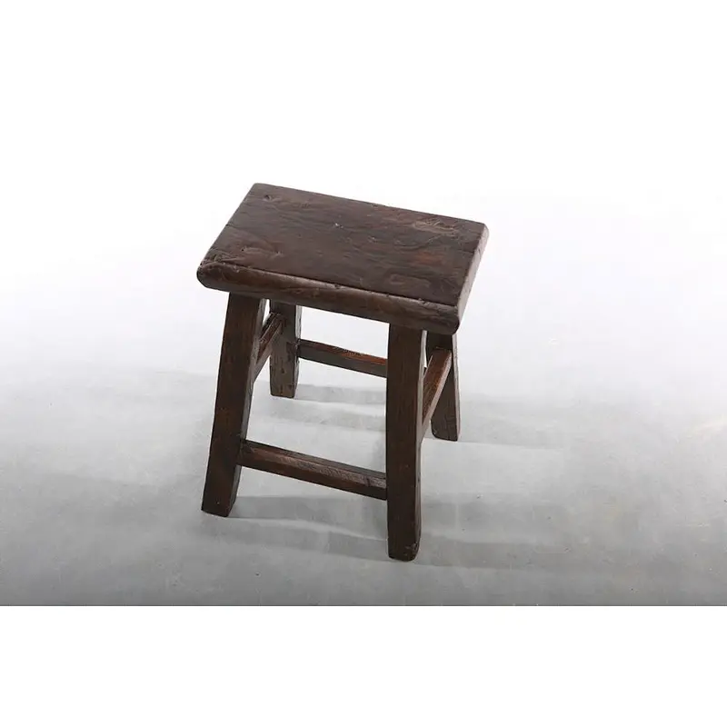 Chinese Style Environmental protection Elm wood antique brown stool